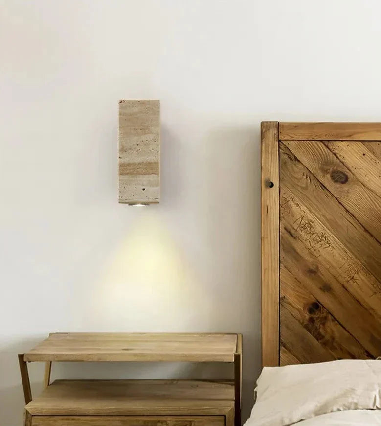 Maliben | Modern Natural Led Wall Lamp Made Of Travertine