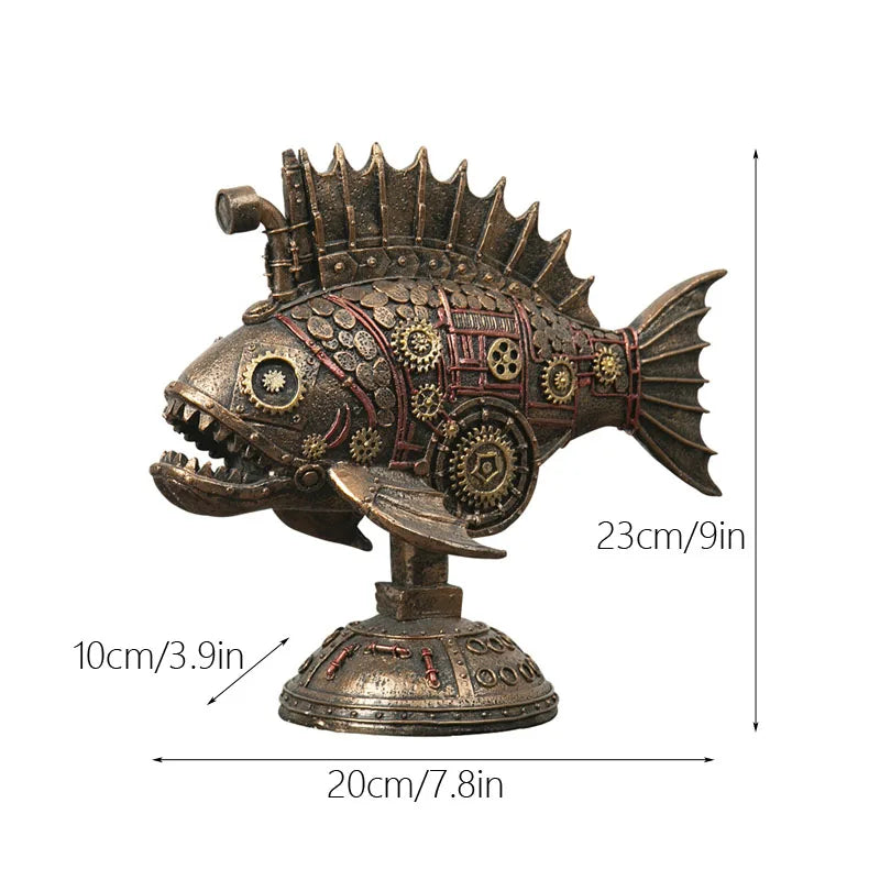 Maliben | Steampunk Mechanical Blackfish Figurine