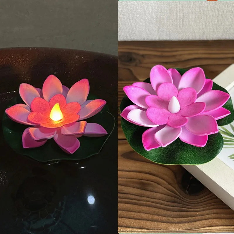 Maliben | Floating Lotus Lamp Lumilya | Led Water Sensor | Warm White Light | For Pond, Garden & Parties