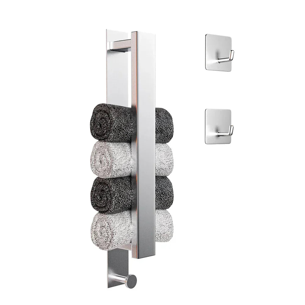 Maliben | Modern Self-Adhesive Towel Rack - In Silver And Black