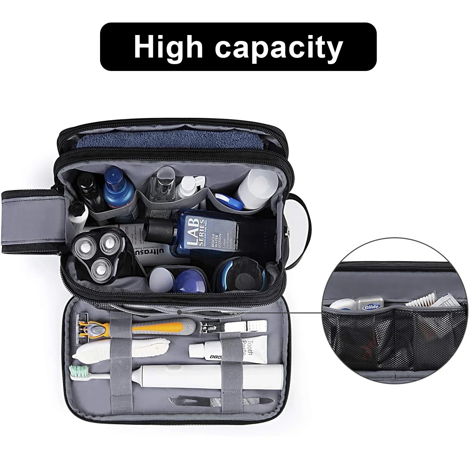 Maliben | Mannvaro Toiletry Bag Men | Water-Repellent Dopp Kit Organizer | Large Volume & Wet Compartment | For Travel & Bathroom
