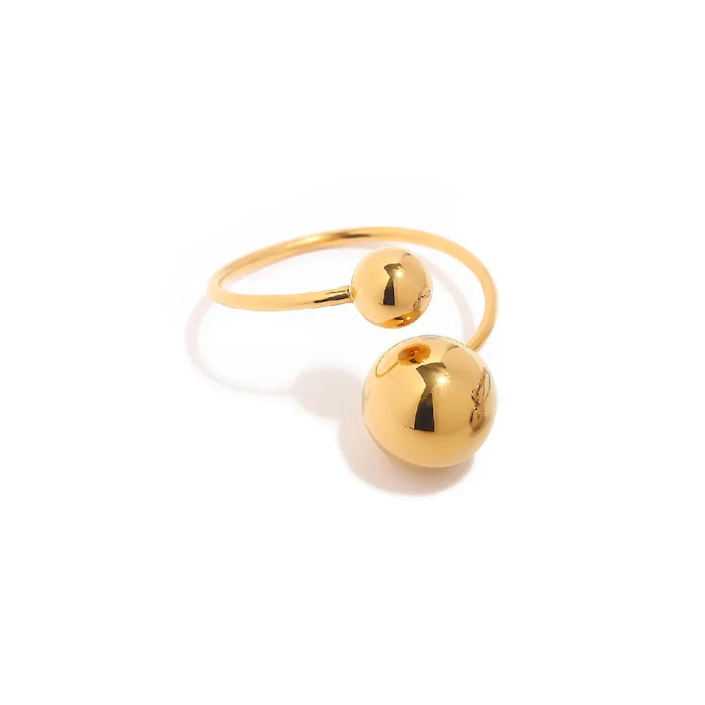 Maliben | 18k Bold Two Ball Open Ring