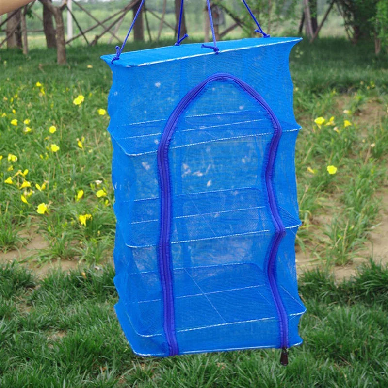Maliben | Drying Net Aerodry 3x | Collapsible Hanging Basket With 3 Levels | For Fish, Herbs, Vegetables & Plants | 35×35×65 Cm