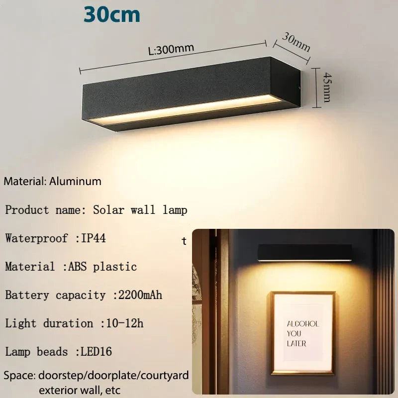 Maliben | Solar Wall Light Solavella | 16 Leds | Super Bright & Waterproof | For Garden, Balcony & House Wall | Warm & Cool White