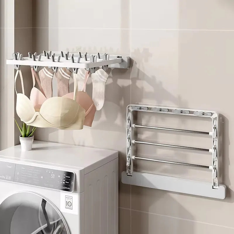 Maliben | Wall-Mounted Folding Dryer Aerofold | Space-Saving Clothes Dryer & Towel Holder | Windproof & Load-Bearing | Foldable