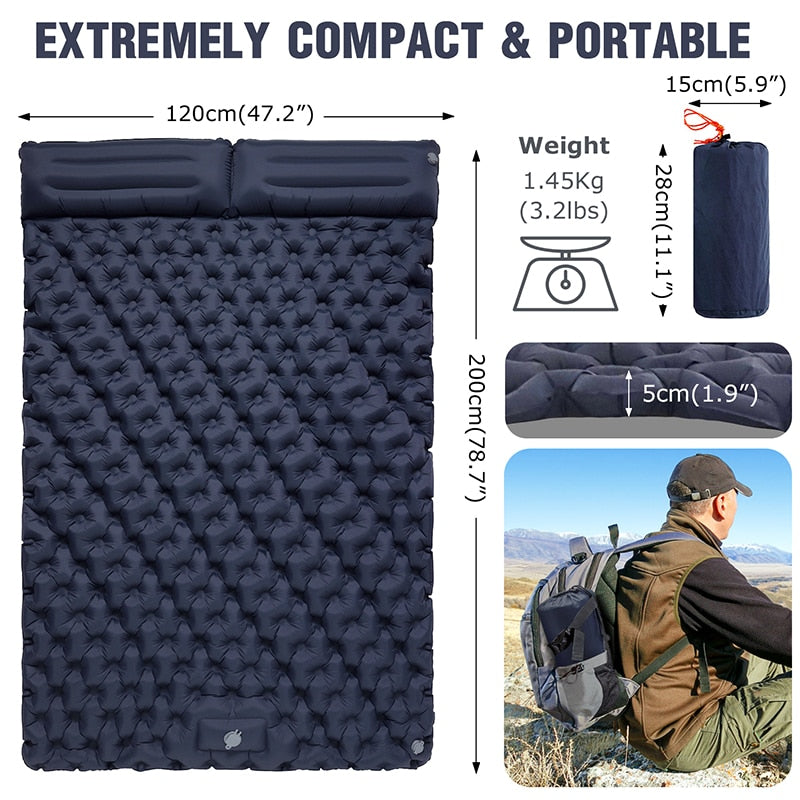 Maliben | Portable Inflatable Built-In Pillow Nature Nest Camping Bed