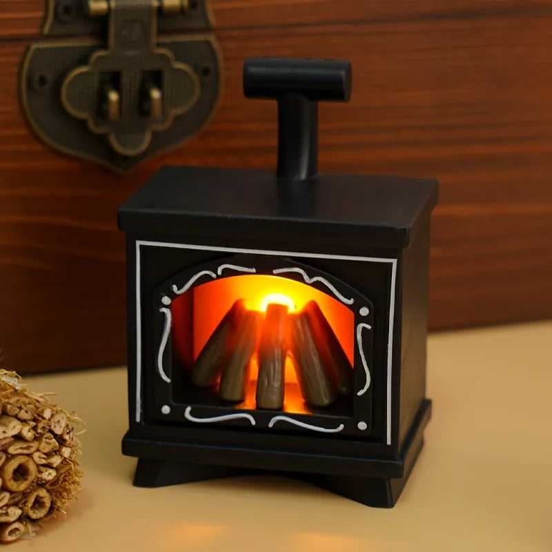 Maliben | Minoria Dollhouse Fireplace Miniature | With Light Effect | 1:12 Scale | Christmas & Home Decor | 7 × 4.9 Cm