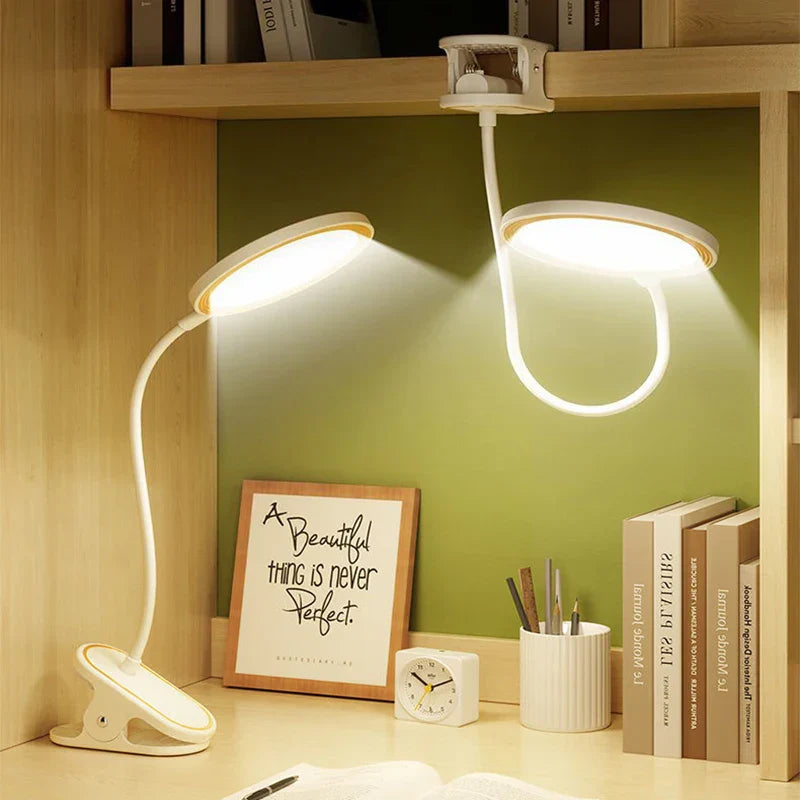 Maliben | Clipluma Led Table Lamp | Usb Rechargeable | 3 Brightness Levels | Eye-Friendly | With Clip Mount