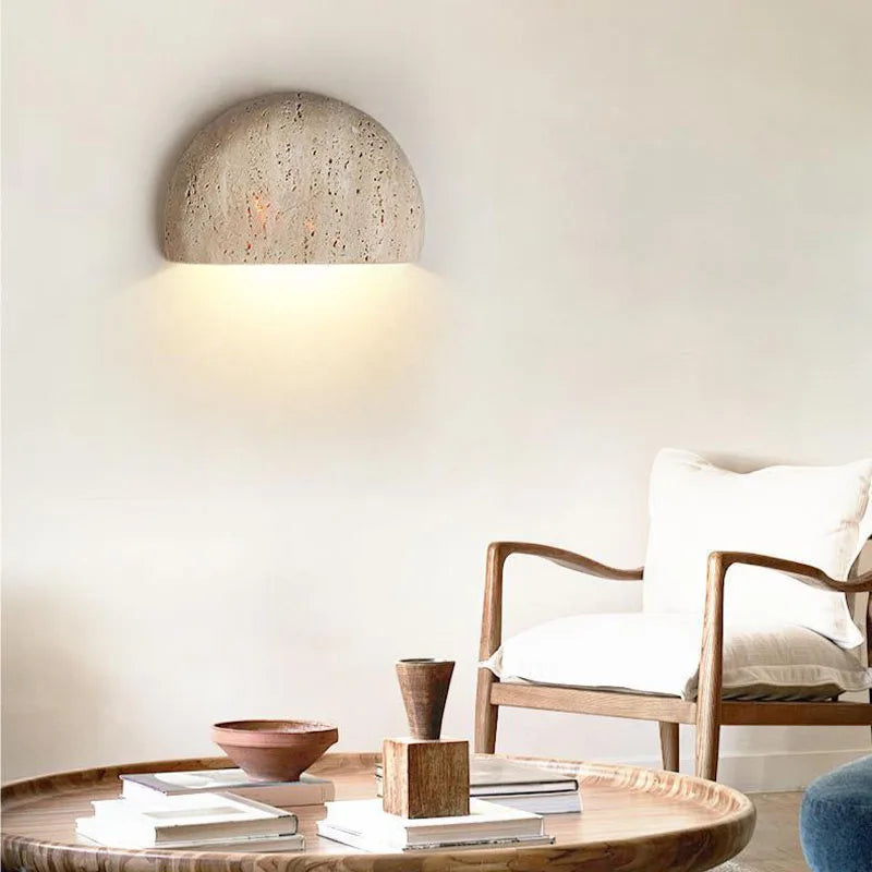 Maliben | Wabi-Sabi Stone Retro Wall Lamp Living Room Hallway Bedroom