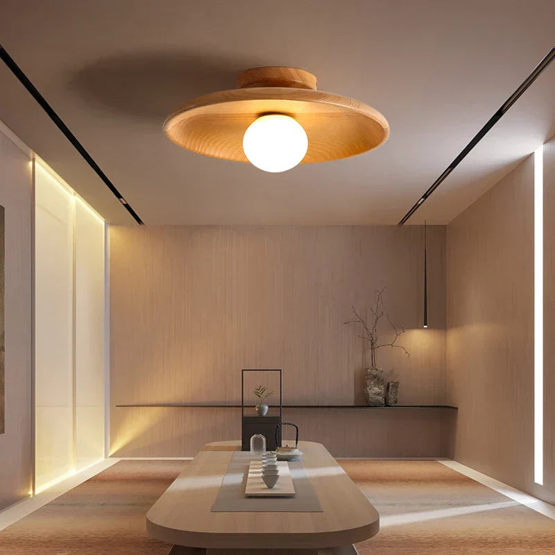Maliben | Woodland Ceiling Lamp - Elegant Wooden Ceiling Lamp With Warm Led Light For Your Interior
