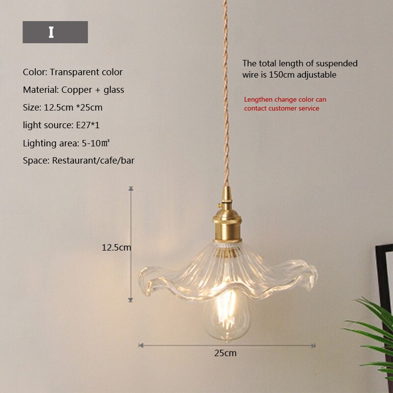 Maliben | Nordic Brilliance Transparent Glass Pendant Lamp