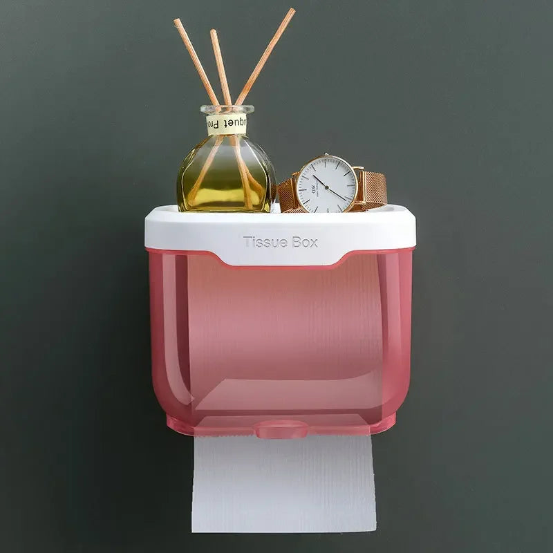 Maliben | Wall-Mounted Toilet Paper Holder | With Shelf & Waterproof Box | Modern & Space-Saving