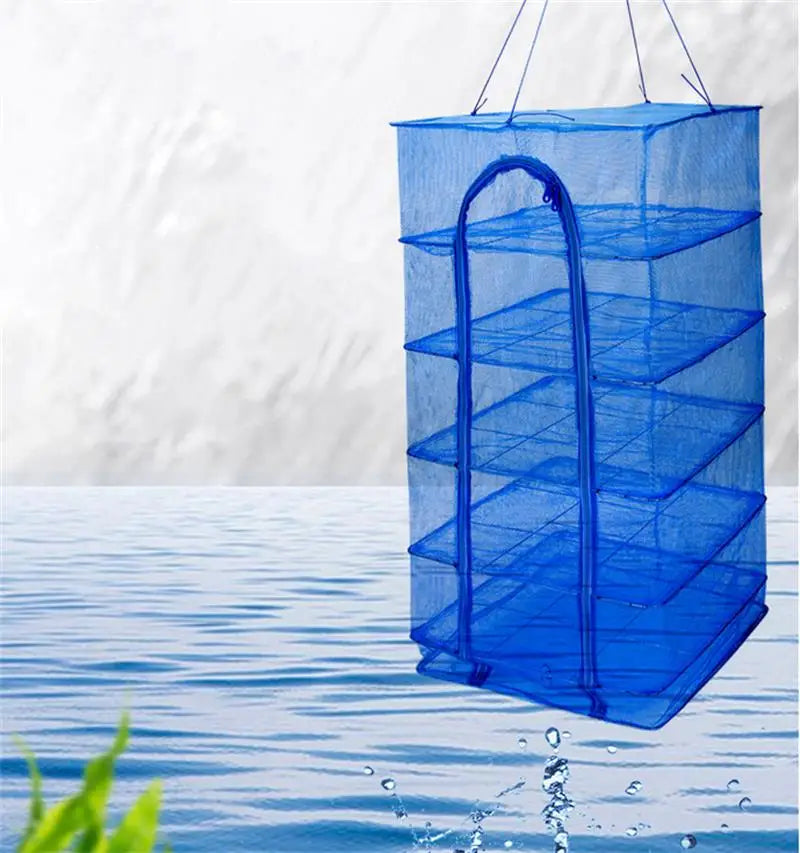 Maliben | Drying Net Aerodry 3x | Collapsible Hanging Basket With 3 Levels | For Fish, Herbs, Vegetables & Plants | 35×35×65 Cm