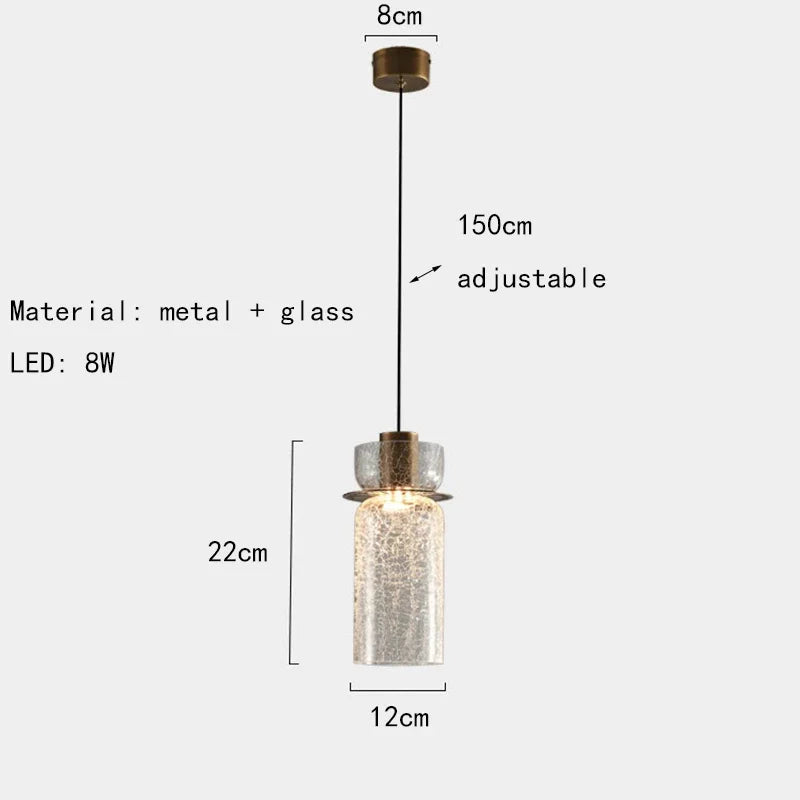 Maliben | Modern Creative Glass Pendant Lamp With Cracked Effect