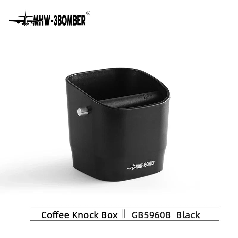 Maliben | 0.9–1.2 l Espresso knock box, detachable knock bar and non-slip base, square coffee grounds waste, barista desktop accessories