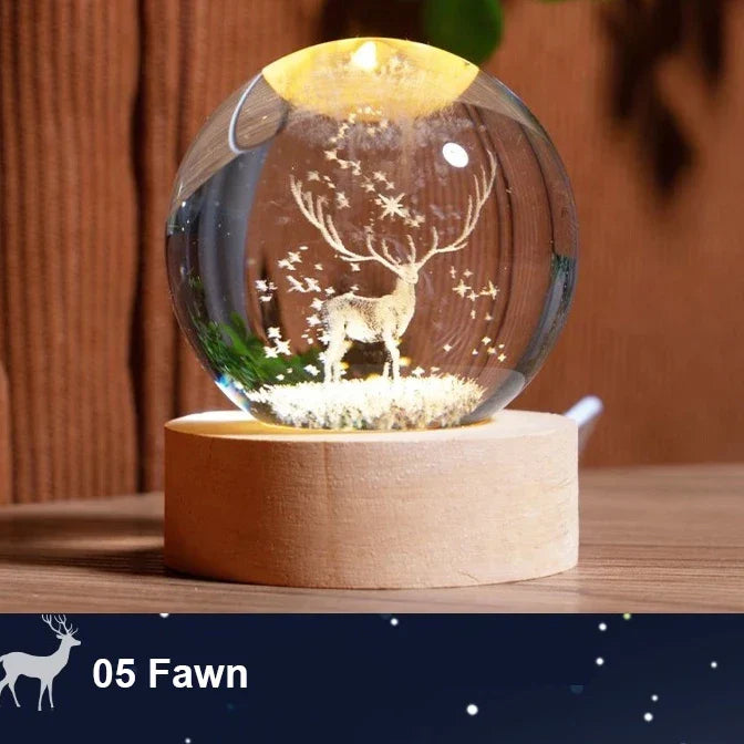 Maliben | Astranova Galaxy Night Light | Led Crystal Ball With Milky Way Design | Warm White Light | Creative Gift For Kids & Adults