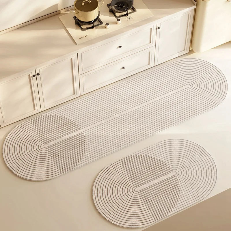 Maliben | Kitchen & Bath Mat Aquastone | Diatomite & Velvet Look | Super Absorbent & Non-Slip | Washable & Durable