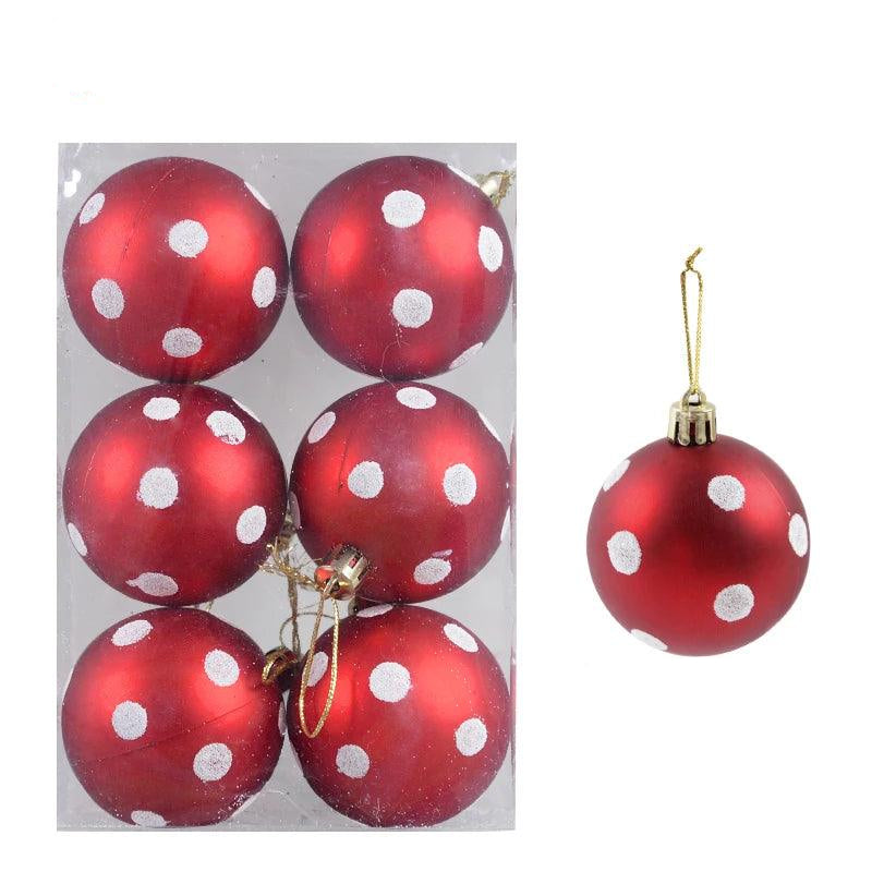Maliben | Glass Christmas Ornaments Pattern Set Of 6 Balls For The Tree
