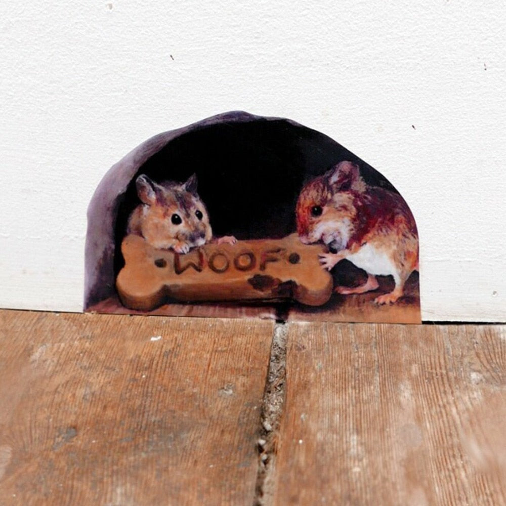Maliben | 3d Mouse Hole Funny Wall Stickers