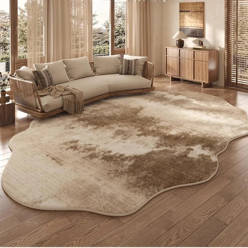 Maliben | Irregular Plush Rug Light Luxury Washable For Bedroom And Living Room