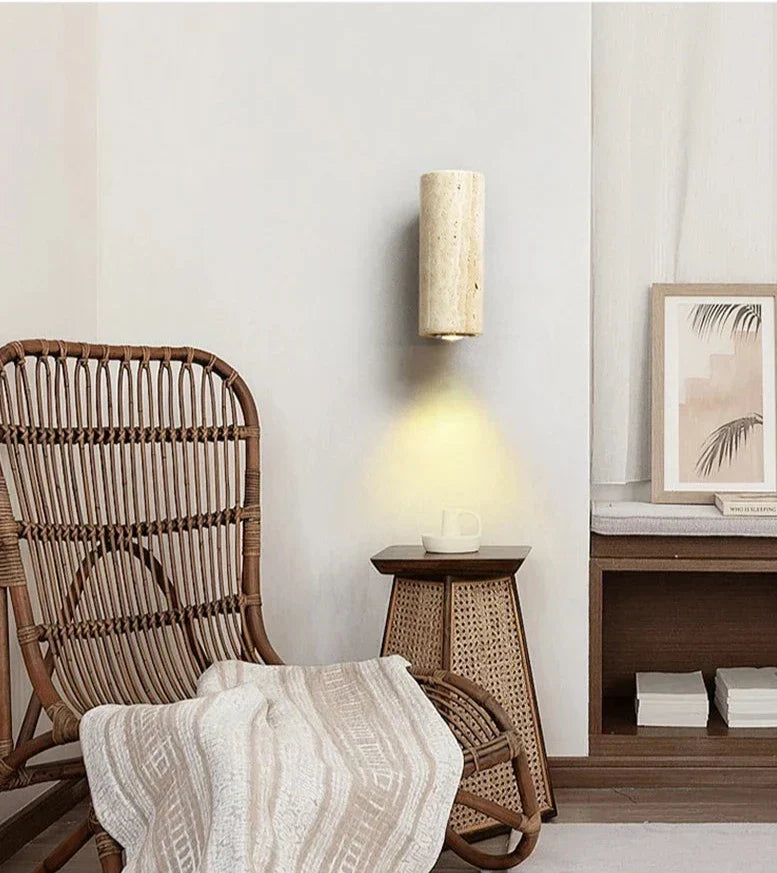 Maliben | Modern Natural Led Wall Lamp Made Of Travertine