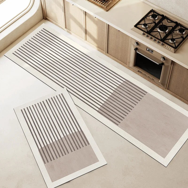 Maliben | Pureterra | Kitchen Mat Super Absorbent | Non-Slip & Washable | Diatomite Design | Oval & Long Shape | ComFort Rug for Kitchen & Bathroom