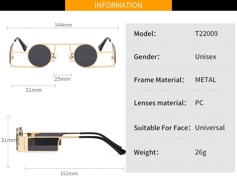 Maliben | Elite Round Metal Frame Sunglasses