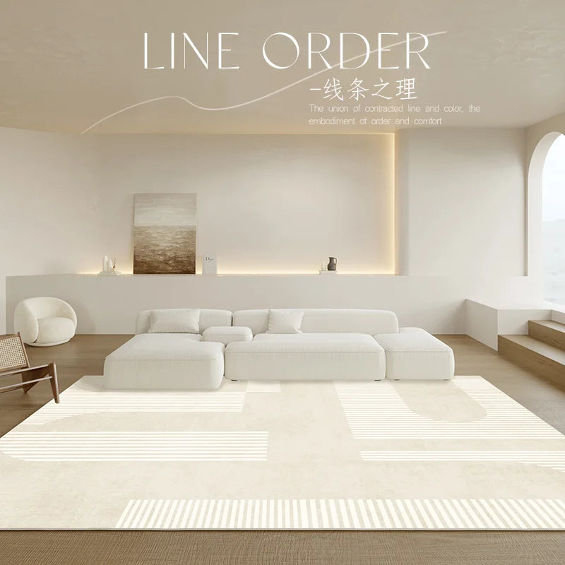 Maliben | Japanese Minimalistic Soft Rug Non-Slip High Pile Carpet Living And Bedroom