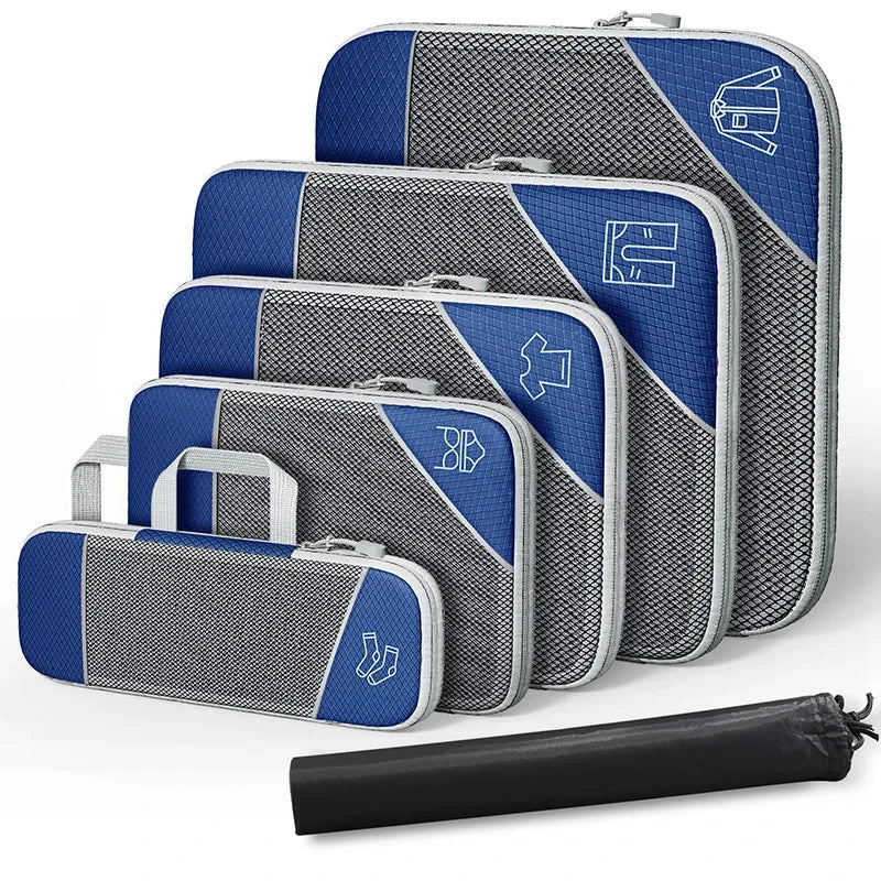 Maliben | Packease Travel Organizer Set | 6-Piece | Compressible Suitcase Bags | Waterproof & Space Saving