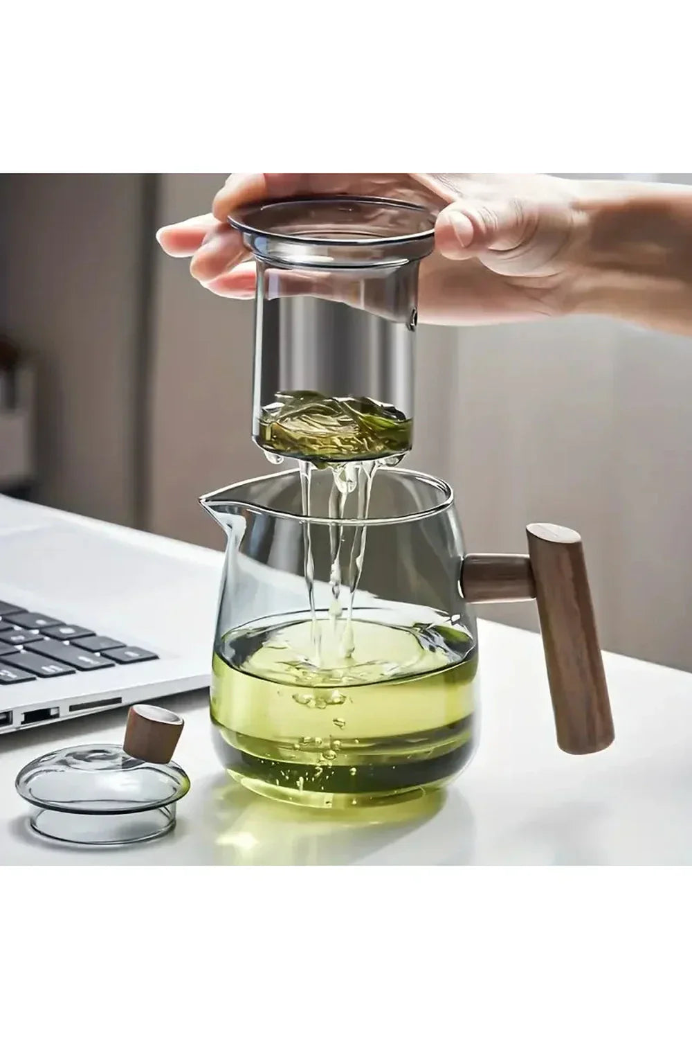 Maliben | Wood Handle Glass Teapot