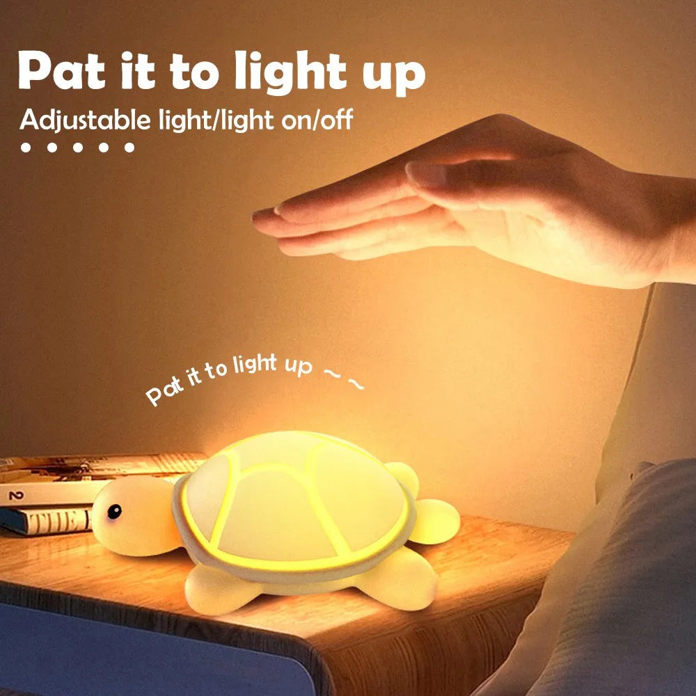 Maliben | Shellglow Led Night Light | Cute Turtle | Soft Silicone | Color Change & Warm Light | Usb-C Rechargeable | 10.2 × 15.8 × 6.1 Cm