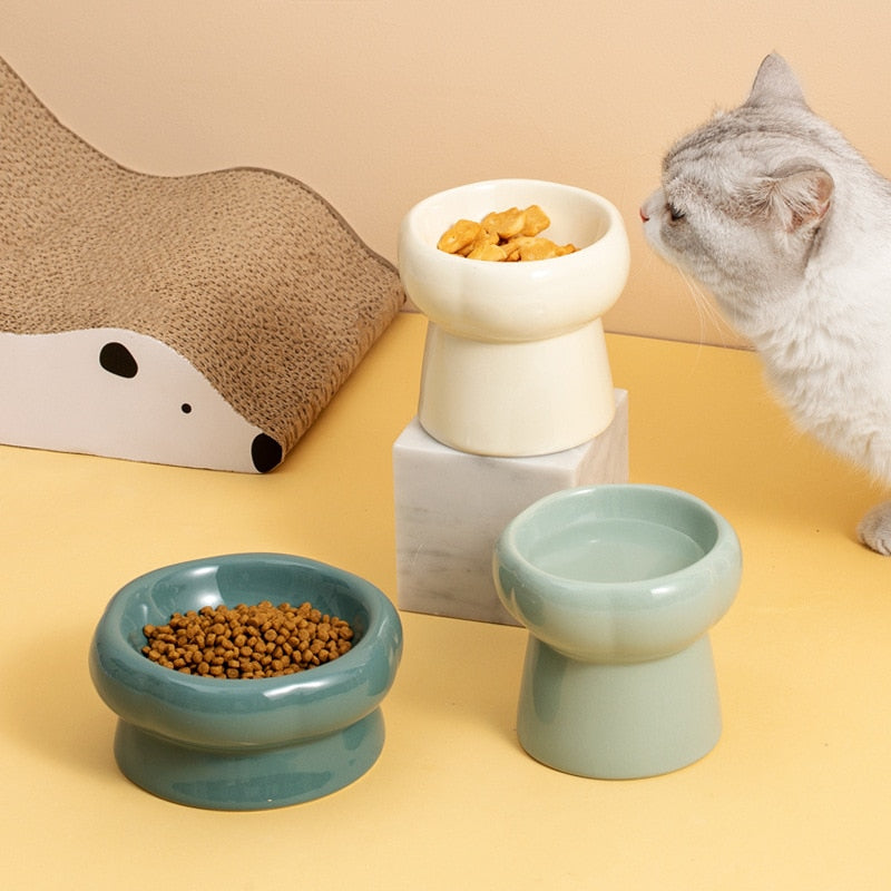 Maliben | Luna Ceramic Elevated Cat Bowls