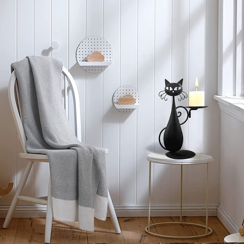 MAliben | Black Cat Candle Holder | Add a Touch Of Mystique To Your Interior