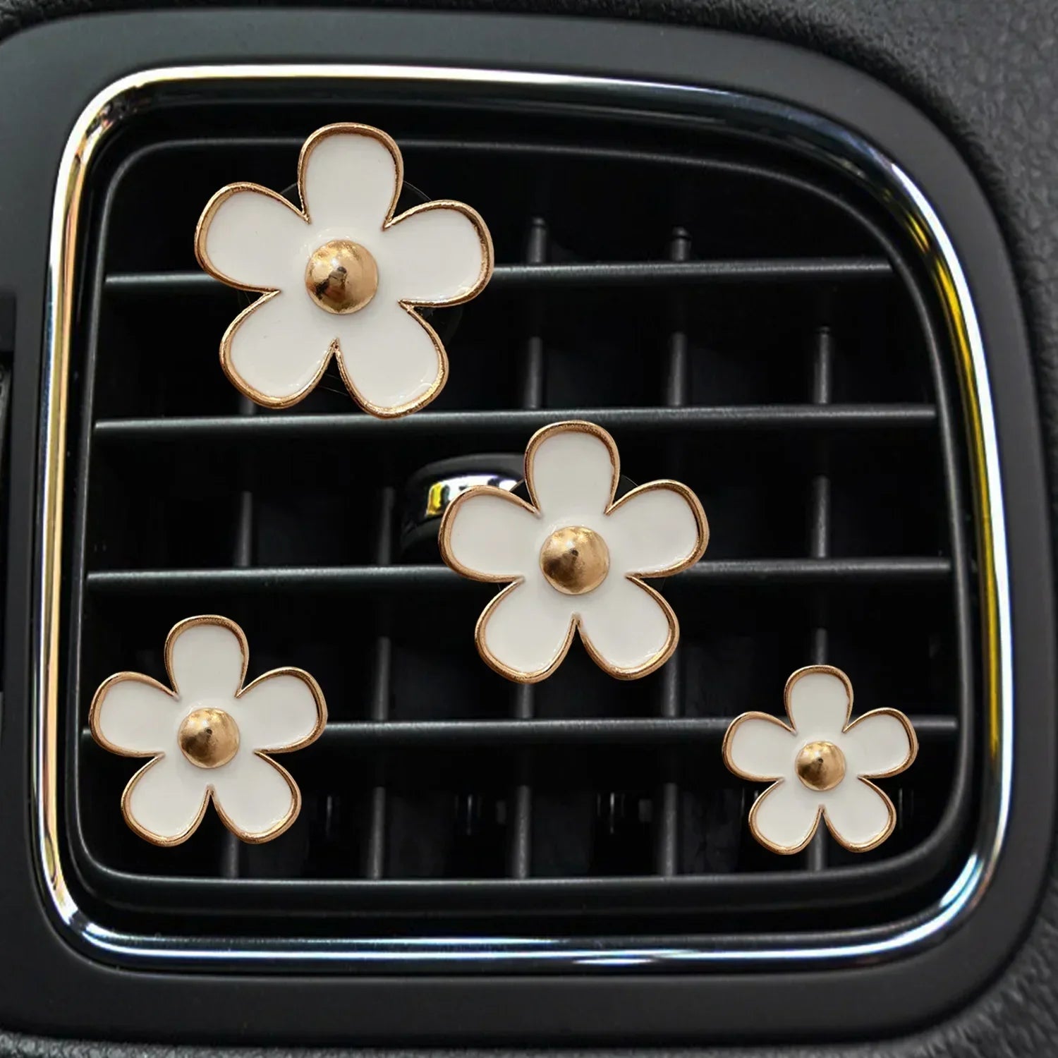 Maliben | Floradrive Scent Clips | Flower Air Fresheners For Car | Set Of 4 | Decorative Aromatherapy For Vent Slots