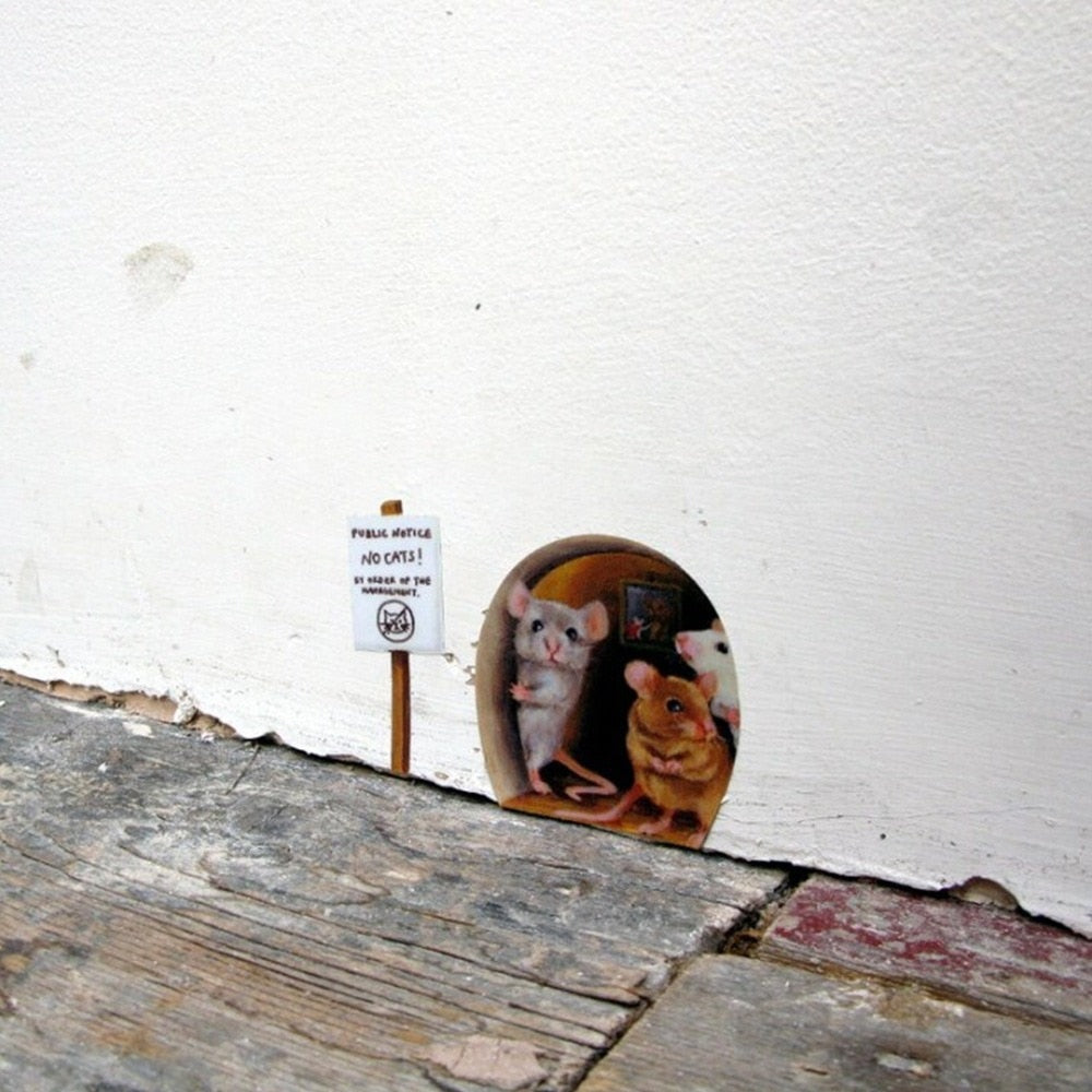 Maliben | 3d Mouse Hole Funny Wall Stickers