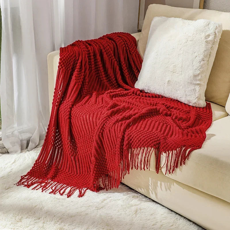 Maliben Nordic Style Dick Knitted Blanket