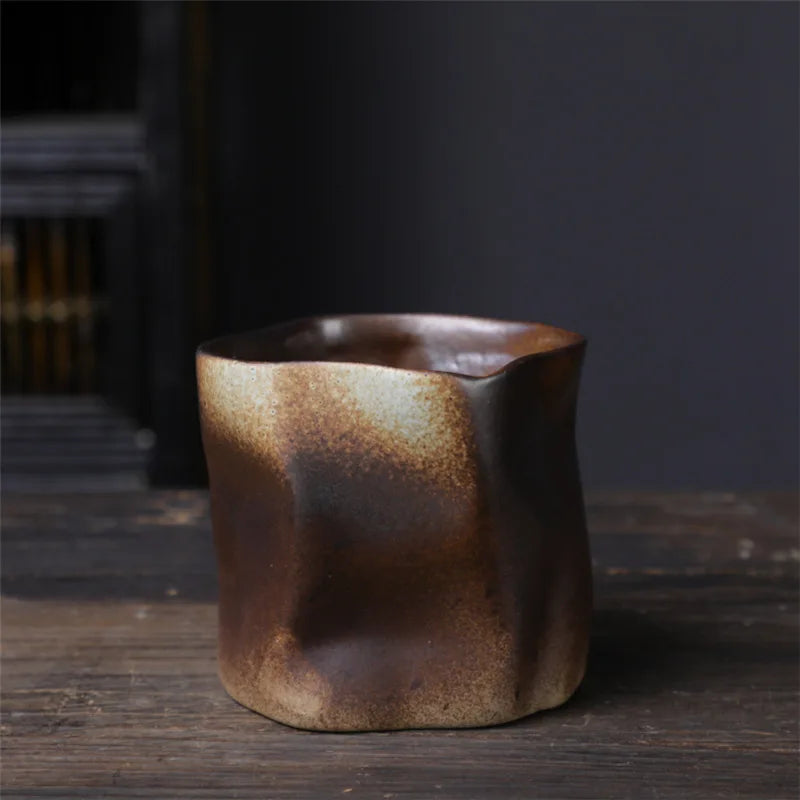 Maliben | Irregular twisted shape cup 9.47 ounces/280 ml ceramic coffee tea cup without handle polychromatic creative ceramic mugs coffee mugs retro