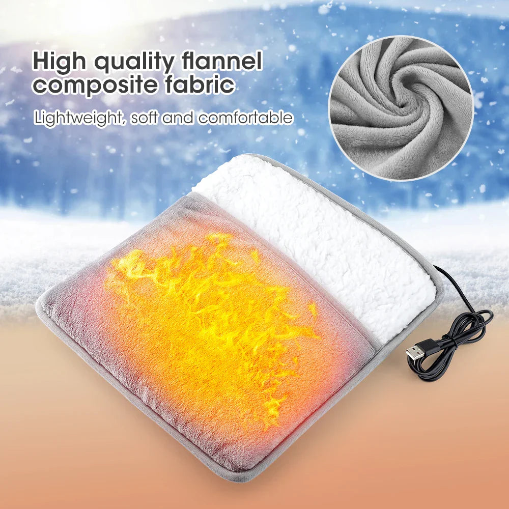 Maliben | Warmstep Electric Foot Heating Mat | Usb Heated Foot Warmer | Soft Flannel | Washable & Energy Saving