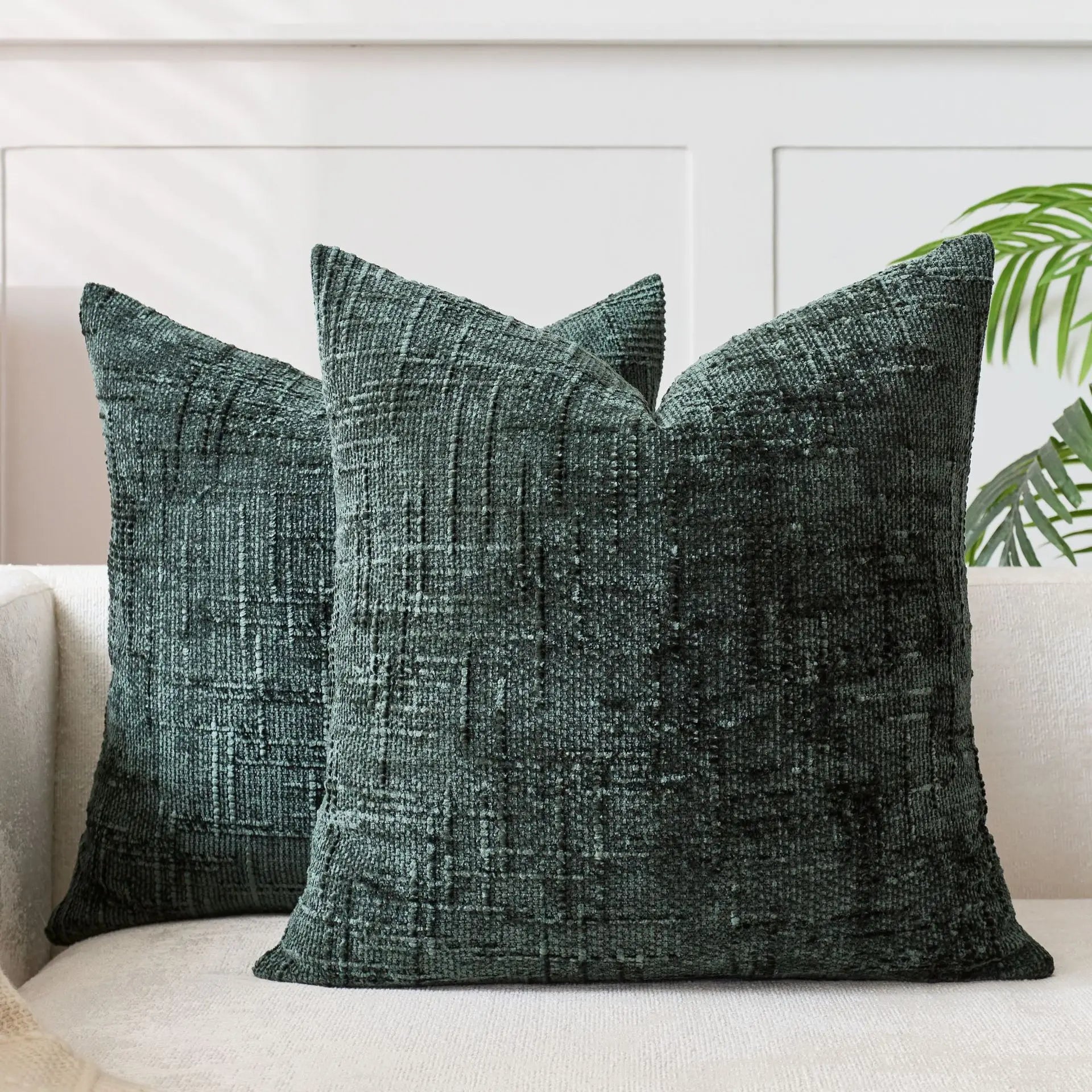 Maliben | Chenille Cushion With Bamboo Texture In Solid Color For Sofa And Bedroom