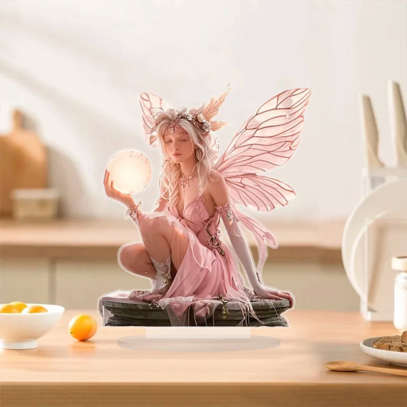 Maliben | Celestia Acrylic Table Decoration Angel | Fairy Tale Stand | 18 Cm | Gift & Photo Prop