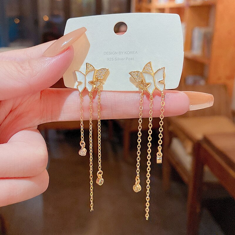 Maliben | Elegant Flower Long Chain Earrings