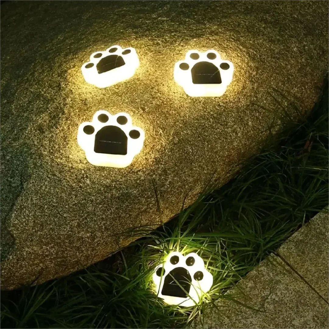 Maliben | Glowing Paw Led Solar Pathway Outdoor Lights