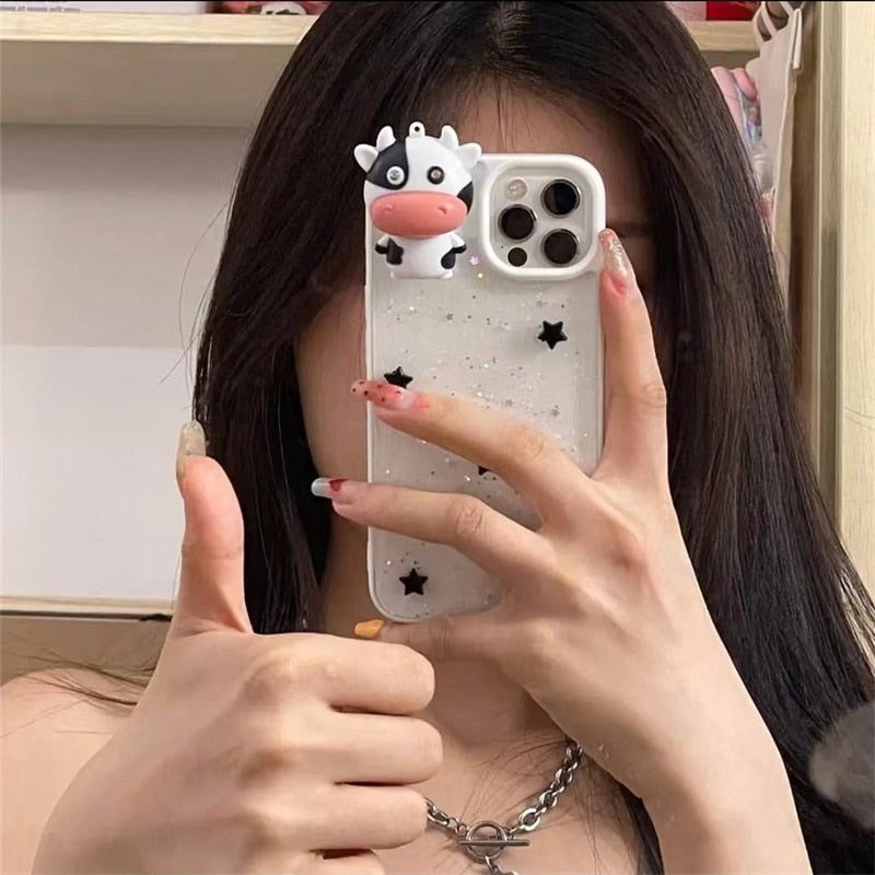 Maliben | Glowing Cow 3d Transparent Iphone Case