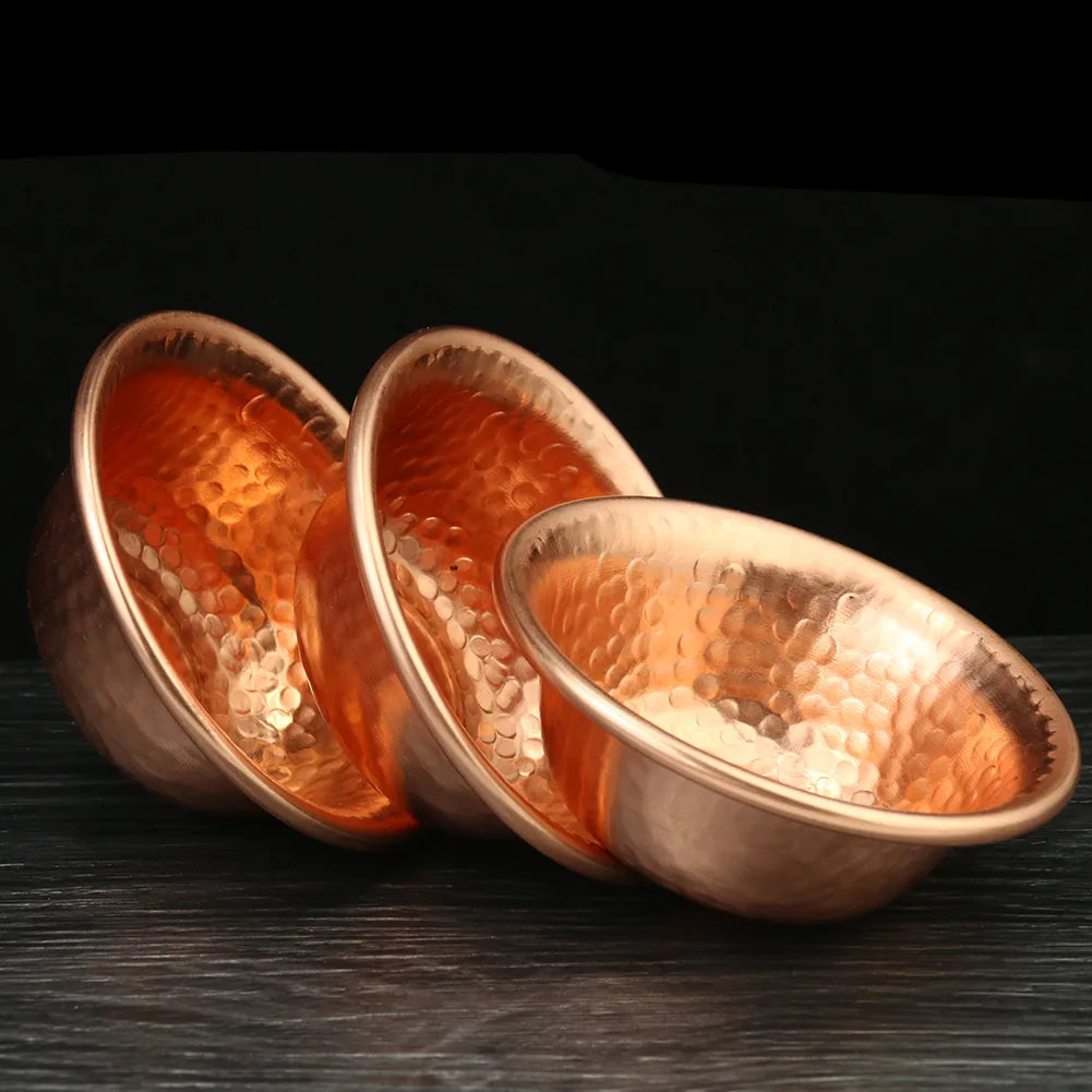 Maliben | Nepalese Pure Copper Water Preparation Bowl Handmade Hammer Pattern Holy Water Bowl For Buddha Buddhism Accessories