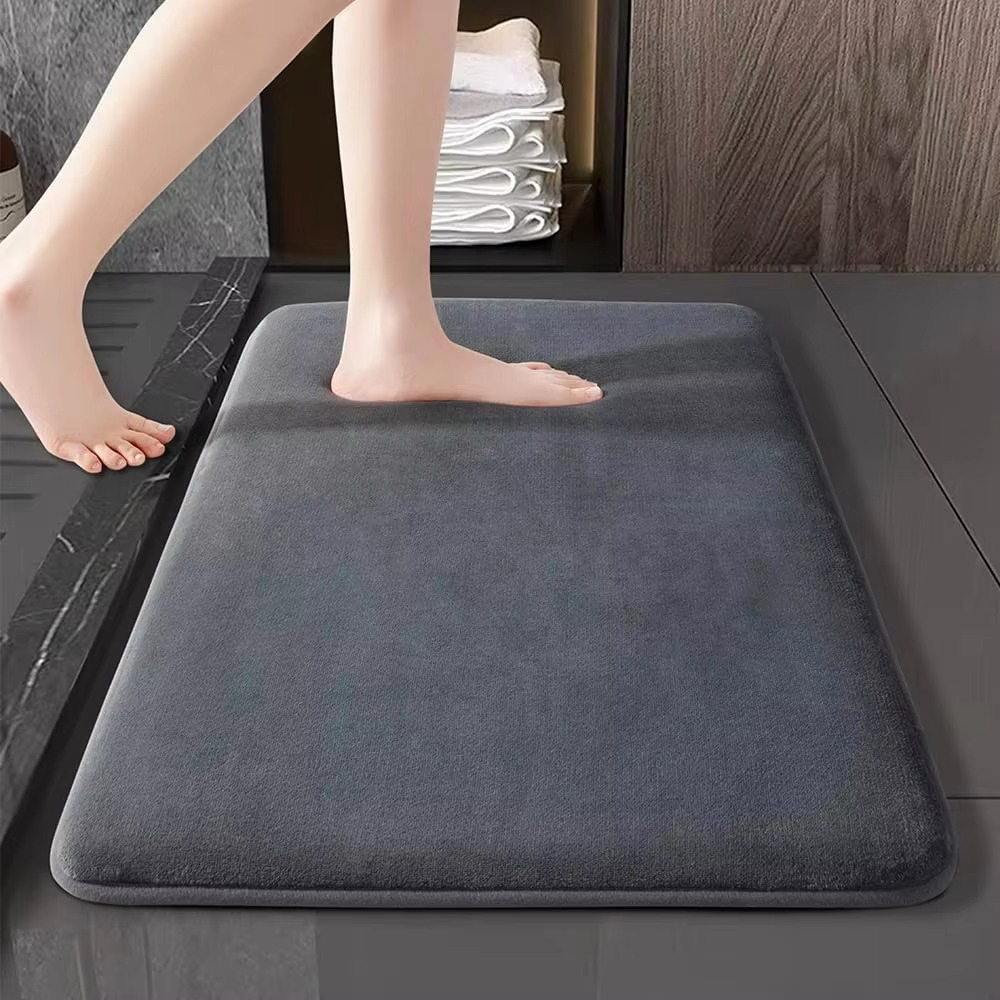 Maliben | Ultra-Absorbent, Anti-Slip Luxurious Coral Velvet Bath Mat
