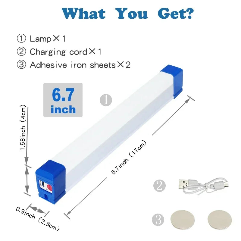 Maliben | Magnabeam Led Tube | Rechargeable Camping Lamp With Magnet & Hook | 32/52 Cm | Portable Emergency Light For Outdoor & Vehicle