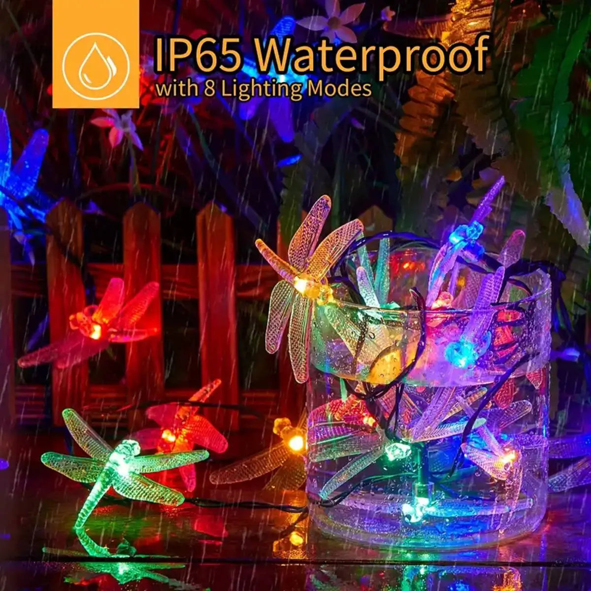 Maliben | Solar String Lights LuMila | 5 m With 20 Dragonfly Leds | 8 Modes | Waterproof & Suitable For Outdoor