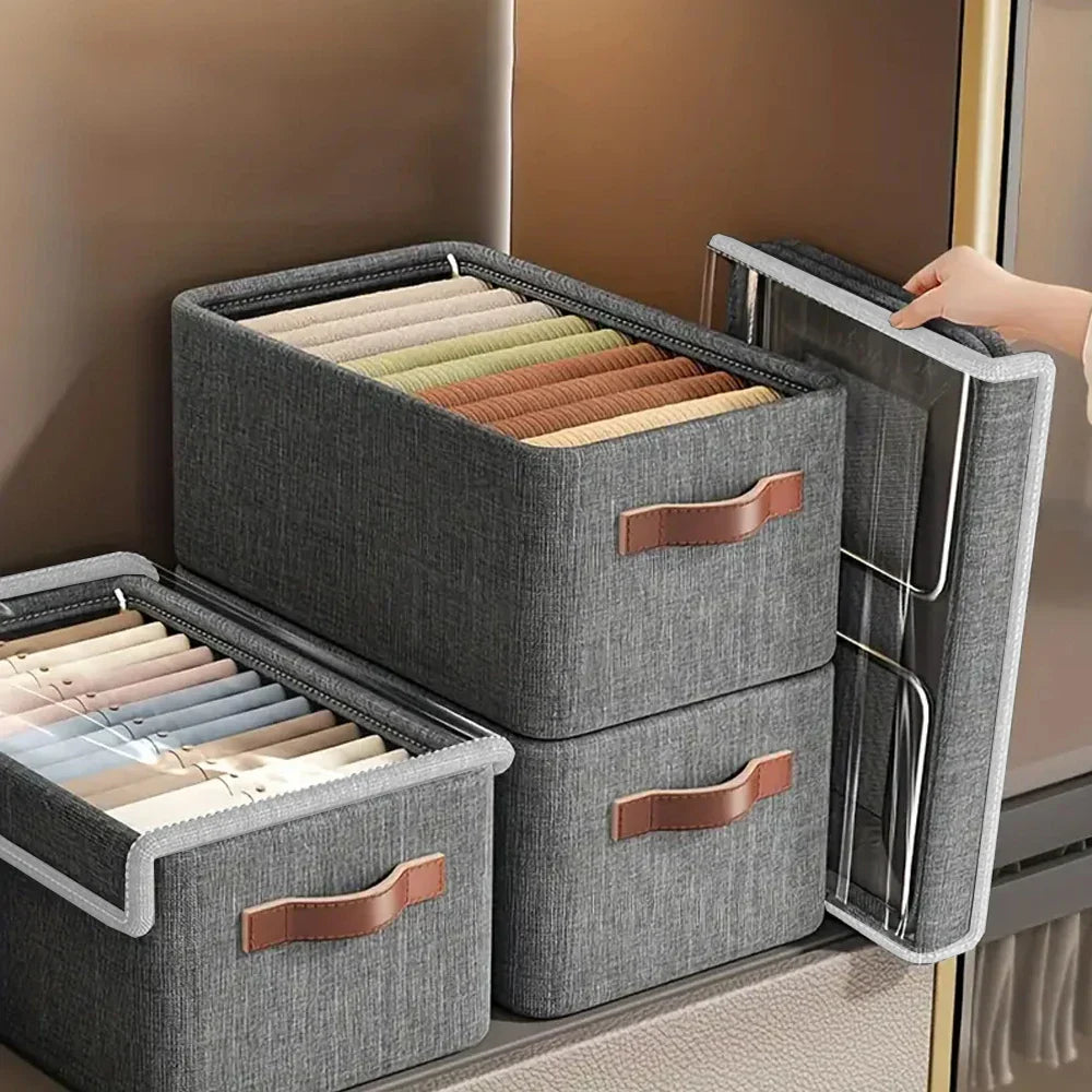 Maliben | Storage Box With Lid | Stackable | With Handle | 47x28x20 Cm