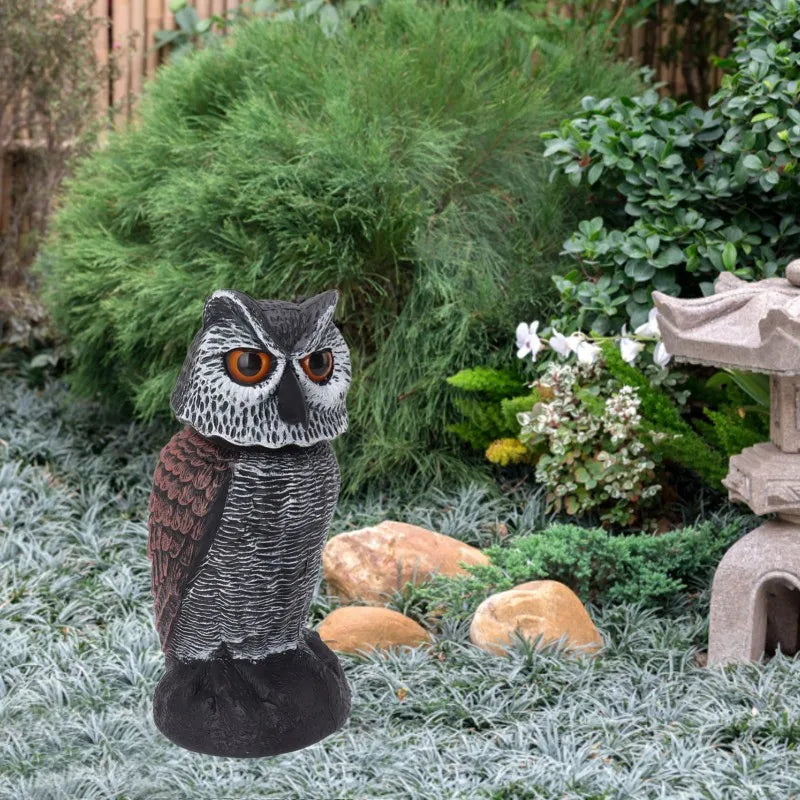 Maliben | Bird Deterrent Owl Skyguard | Head NoddIng in The Wind | Realistic Design | For Garden & Balcony