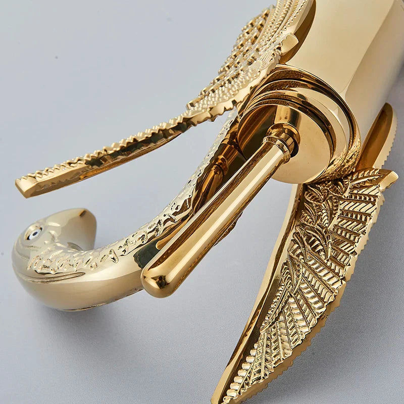 Maliben | Swan Single Handle Golden Basin Faucet